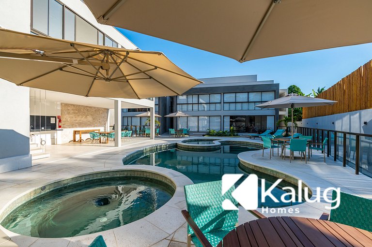 Kalug - Apt em cond Pé na Areia na Praia do Mutá