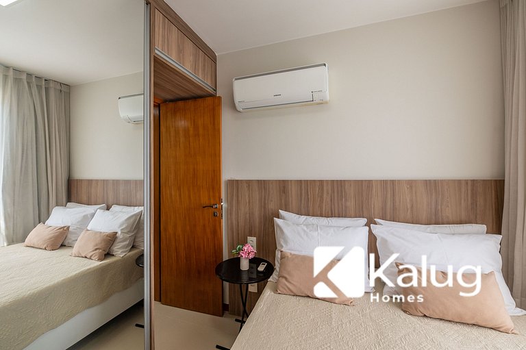 Férias na Praia – 2 Quartos em Cond Premium